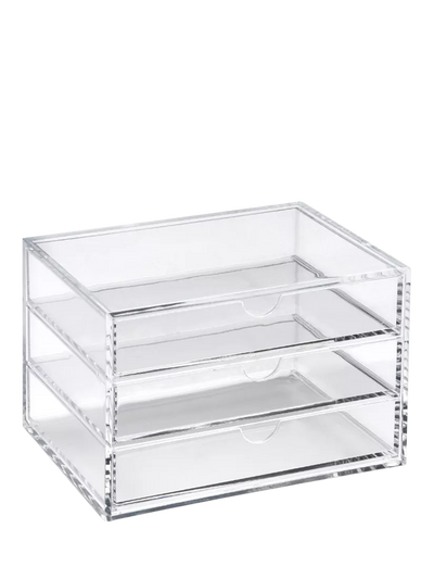 John Lewis Osco Acrylic Desk Drawers, Clear, 3 Drawer Chest- Buy online at McGrocer