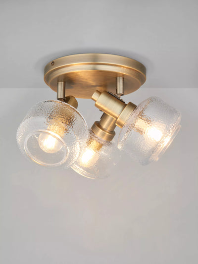 John Lewis John Lewis Ruisseau 3 Arm Spotlight Ceiling Plate, Matte Antique Brass- Buy online at McGrocer