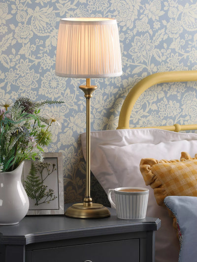 John Lewis Laura Ashley Hemsley Touch Table Lamp, Brass- Buy online at McGrocer