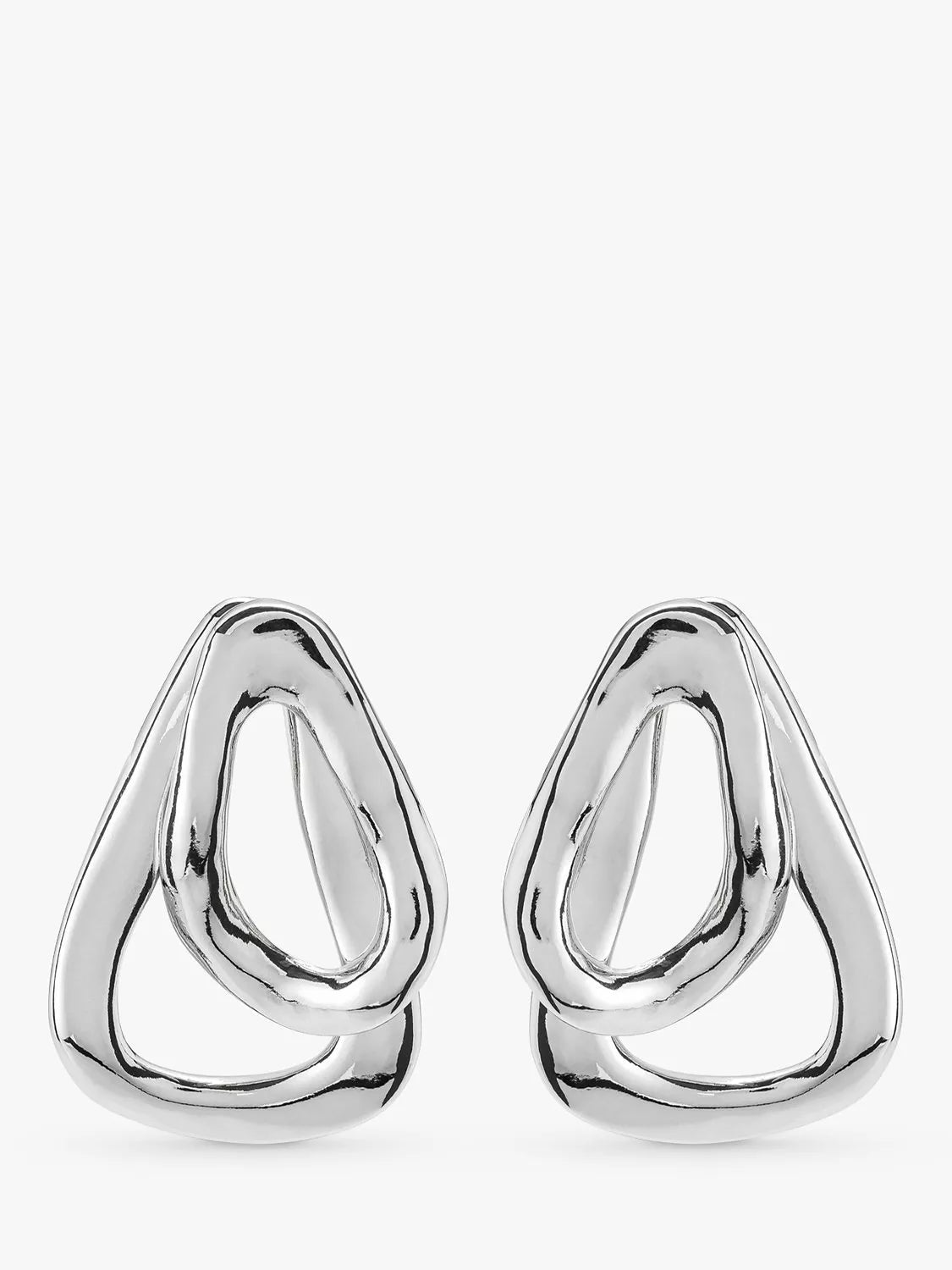 UNOde50 silver plated drop earrings 3.1cm UK version