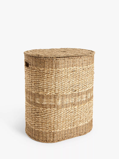 John Lewis John Lewis Woven Seagrass Oval Laundry Basket, Natural- Buy online at McGrocer