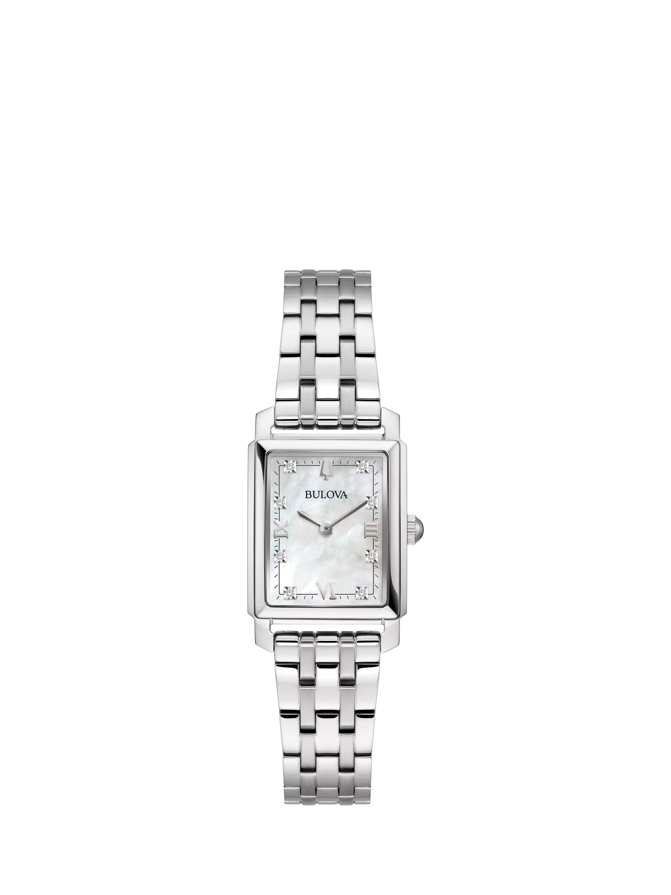 Bulova women's diamond watch with silver tone bracelet, imported from the UK
