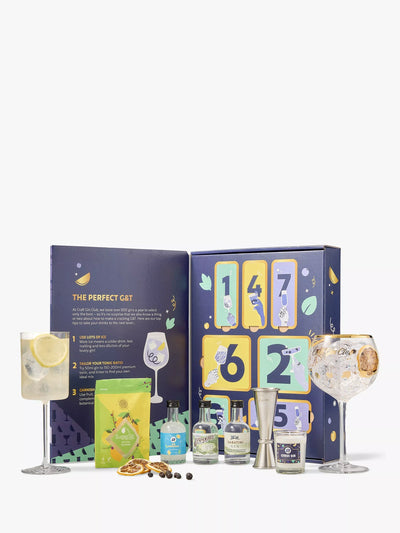 John Lewis Seven-Day Gin Advent Calendar Gift Set with Mini Bottles and Accessories- Buy online at McGrocer