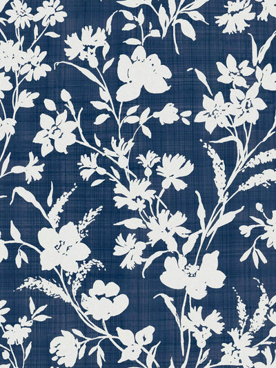 John Lewis Laura Ashley Rye Wallpaper Midnight Sea Floral Pattern Roll- Buy online at McGrocer