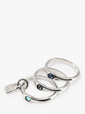 UNOde50 Happy Swarovski Crystal Stacking Ring Set Silver, imported from the UK