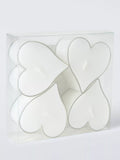 John Lewis heart-shaped tealights set of 4 white, UK version