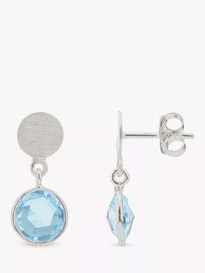 John Lewis Auree Salina Blue Topaz Drop Earrings Silver- Buy online at McGrocer