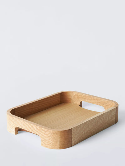 John Lewis Small Contemporary Oak Wood Serving Tray with Twin Handles, FSC-Certified, Natural- Buy online at McGrocer