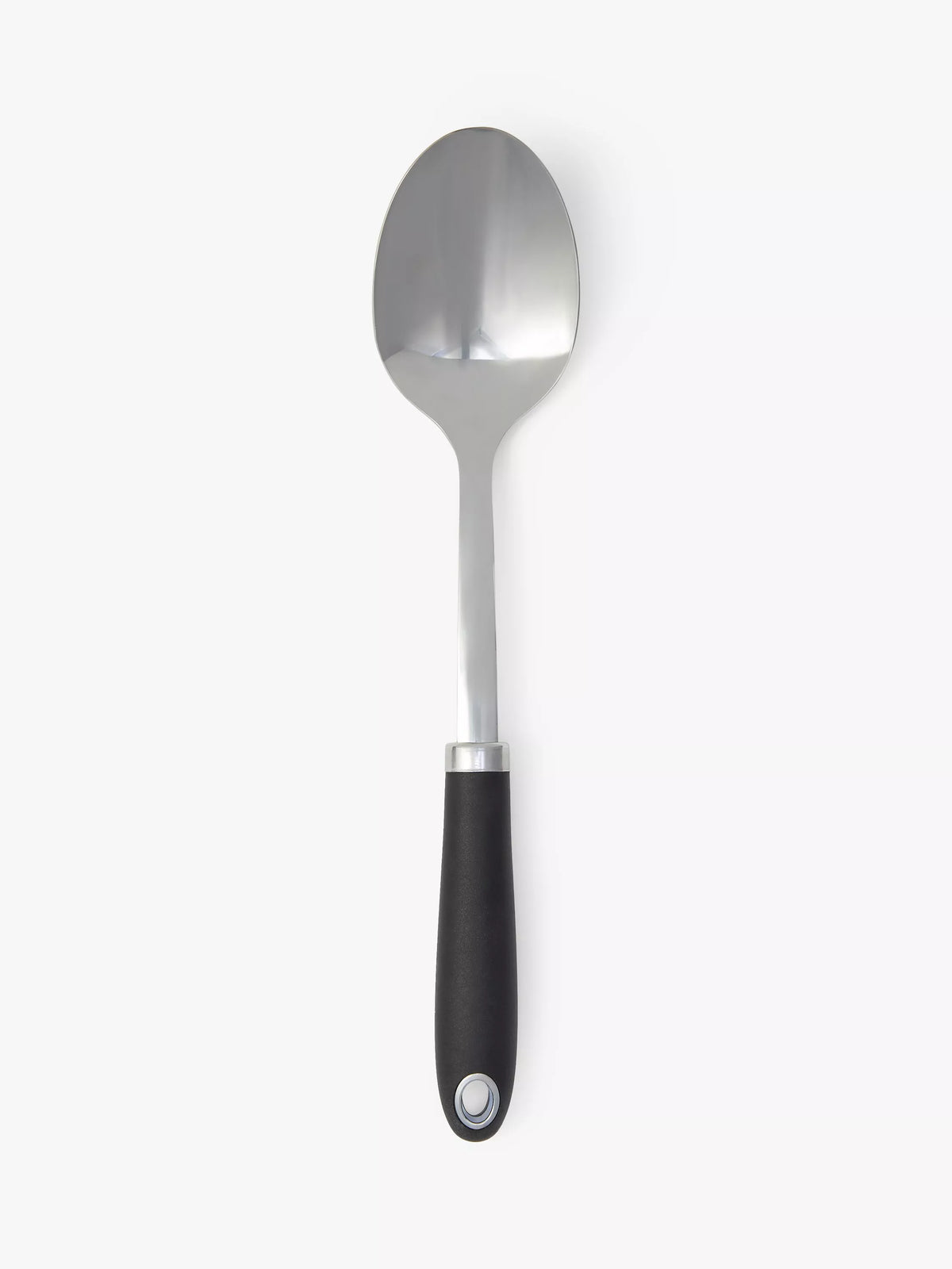 John Lewis soft grip stainless steel solid spoon Silver/Black, UK version