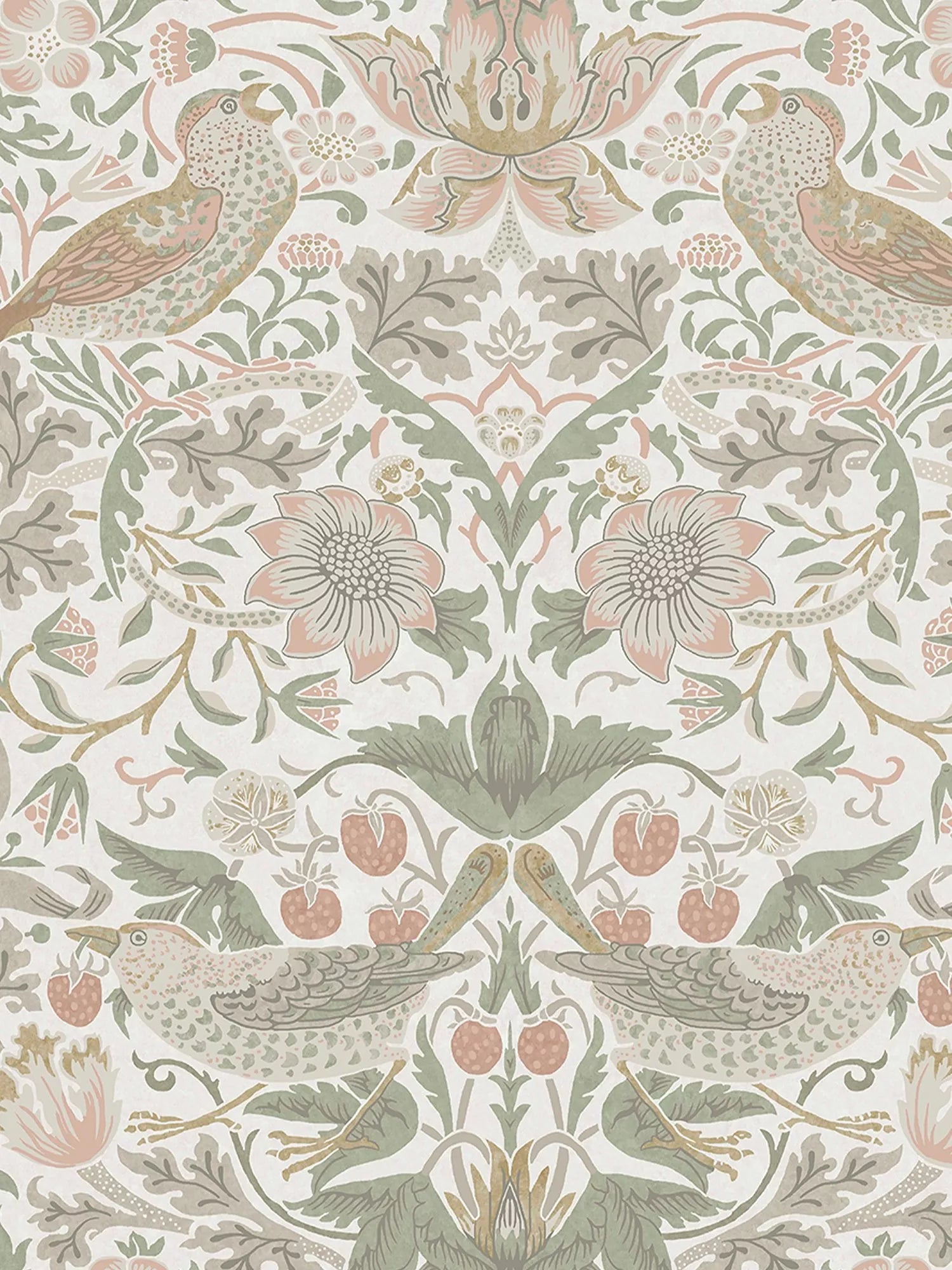 Strawberry Thief Patterned Wallpaper