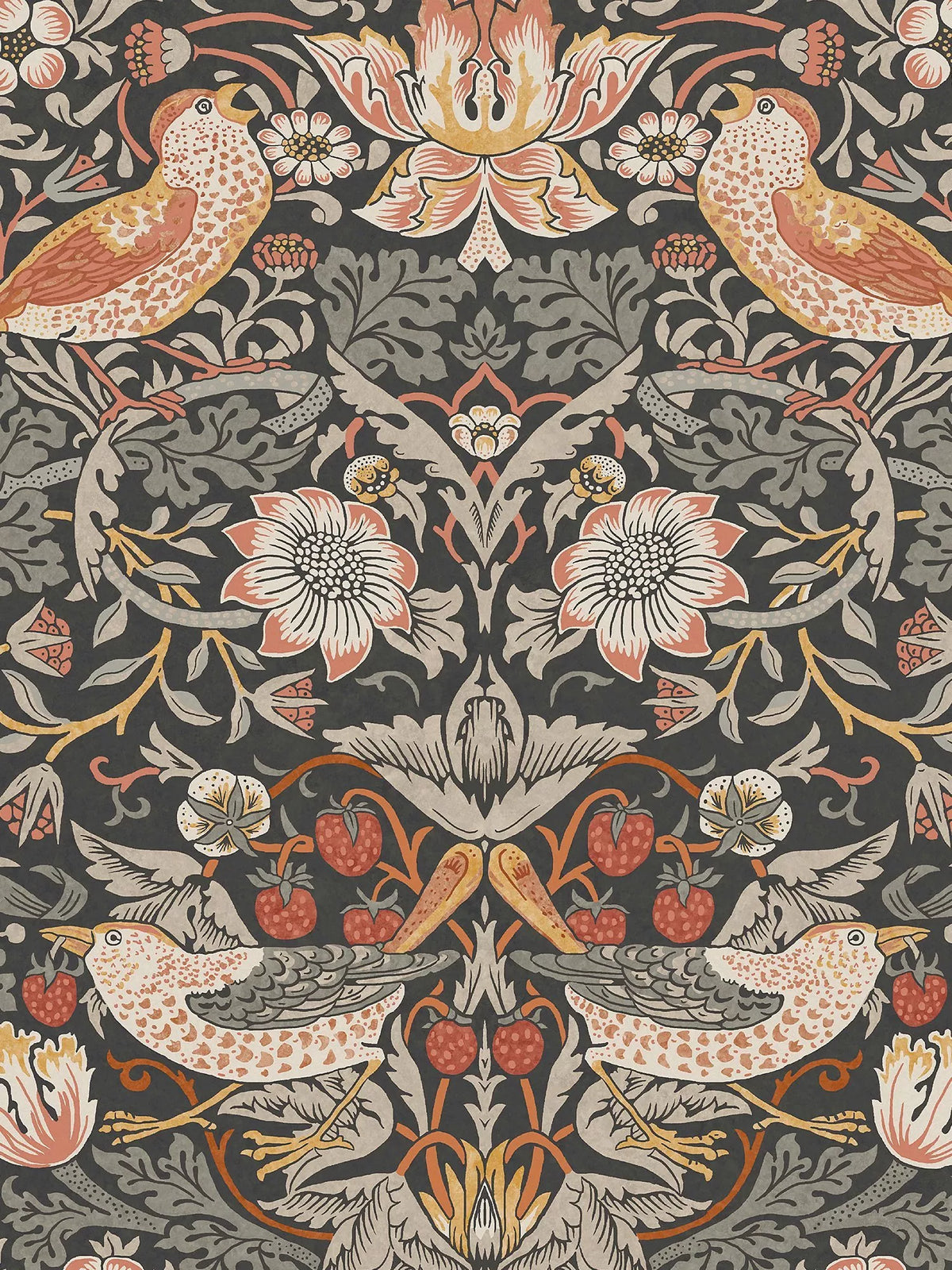Strawberry Thief Patterned Wallpaper
