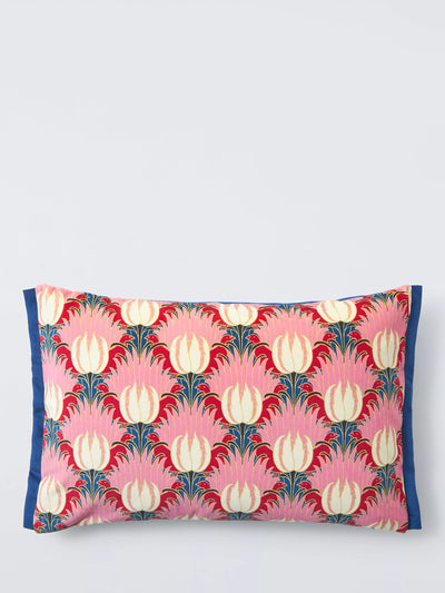John Lewis Morris & Co. Tulip and Bird Velvet Cushion, Amaranth- Buy online at McGrocer