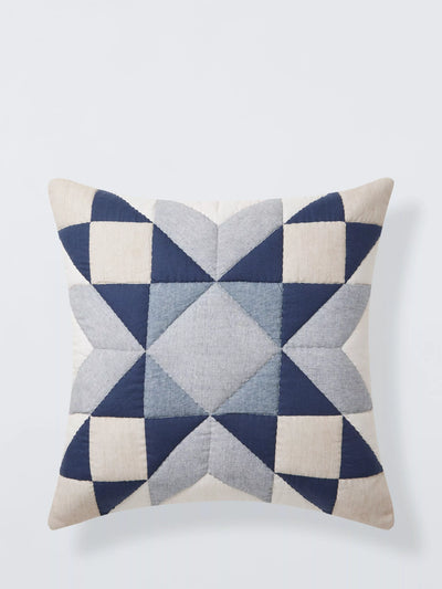 John Lewis John Lewis Quilted Star Scatter Cushion, Navy- Buy online at McGrocer
