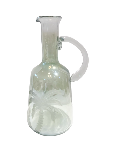 John Lewis Culinary Concepts Palm Etched Glass Pitcher Green Serving Pitcher 1L- Buy online at McGrocer