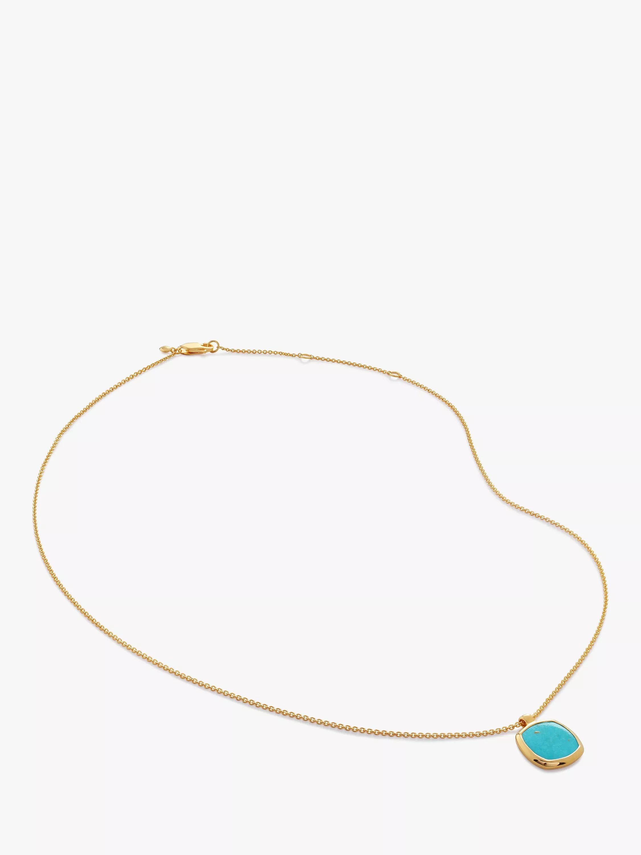 Monica Vinader turquoise pendant necklace in gold, imported from the UK