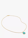 Monica Vinader turquoise pendant necklace in gold, imported from the UK