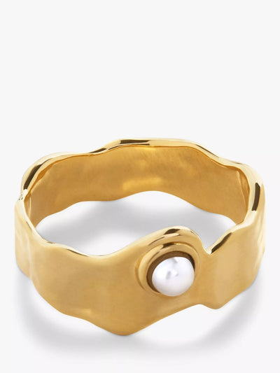 John Lewis Monica Vinader Capri Button Pearl Stacking Ring- Buy online at McGrocer