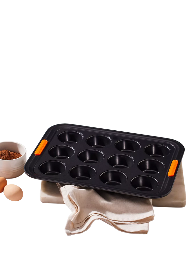Le Creuset carbon steel non-stick mini muffin tray 12 cup, UK version