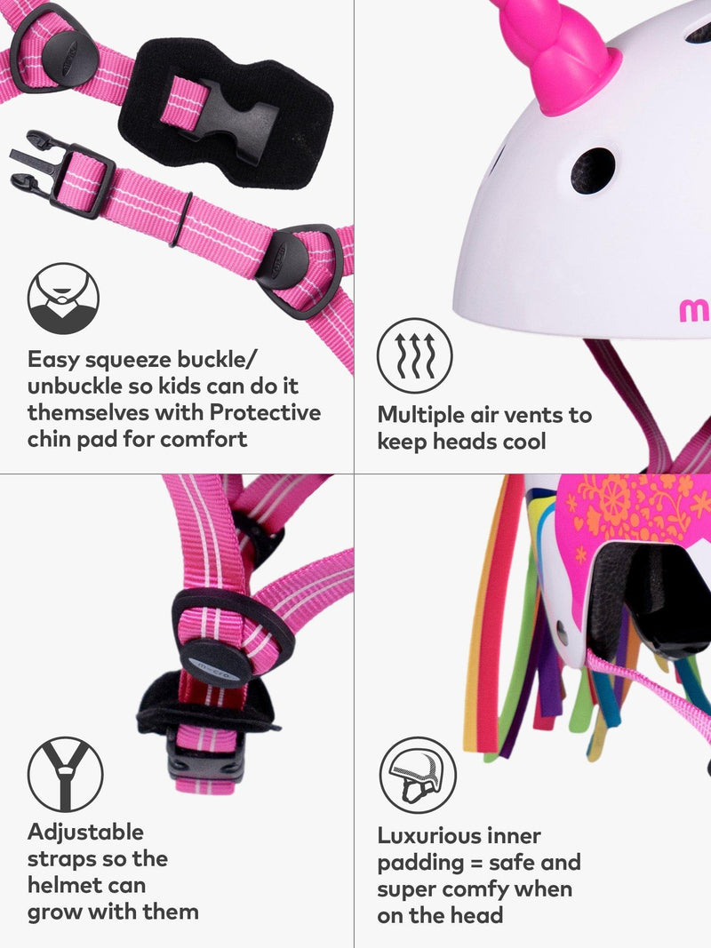 Micro Scooters 3D Unicorn kids helmet Pink Multi - British product