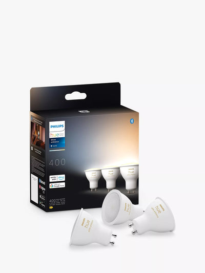 John Lewis Philips Hue White Ambiance 4.2W GU10 Smart LED Bulb (Pack of 3)- Buy online at McGrocer