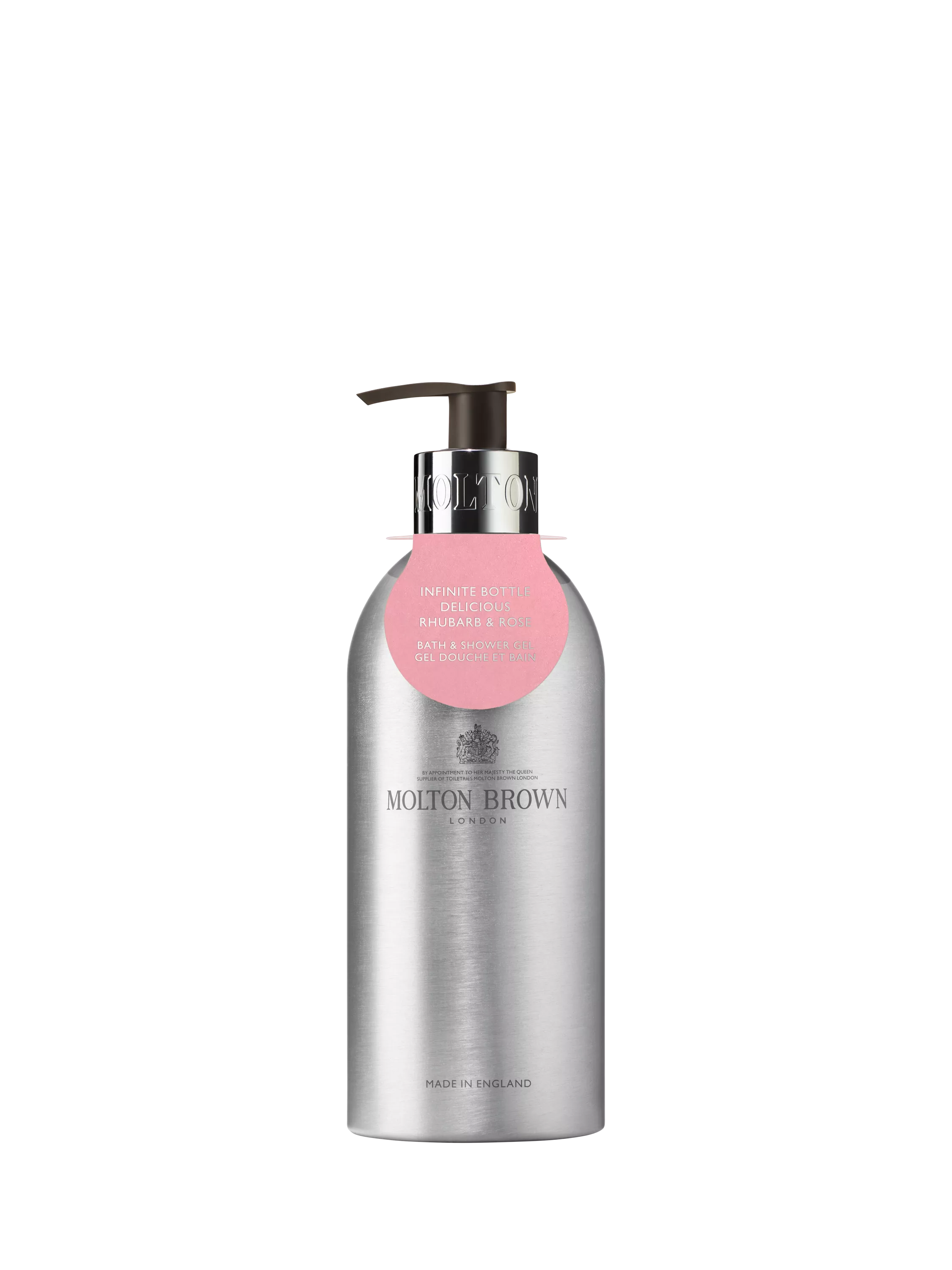 Molton Brown Rhubarb and Rose Bath and Shower Gel 400ml, imported from the UK