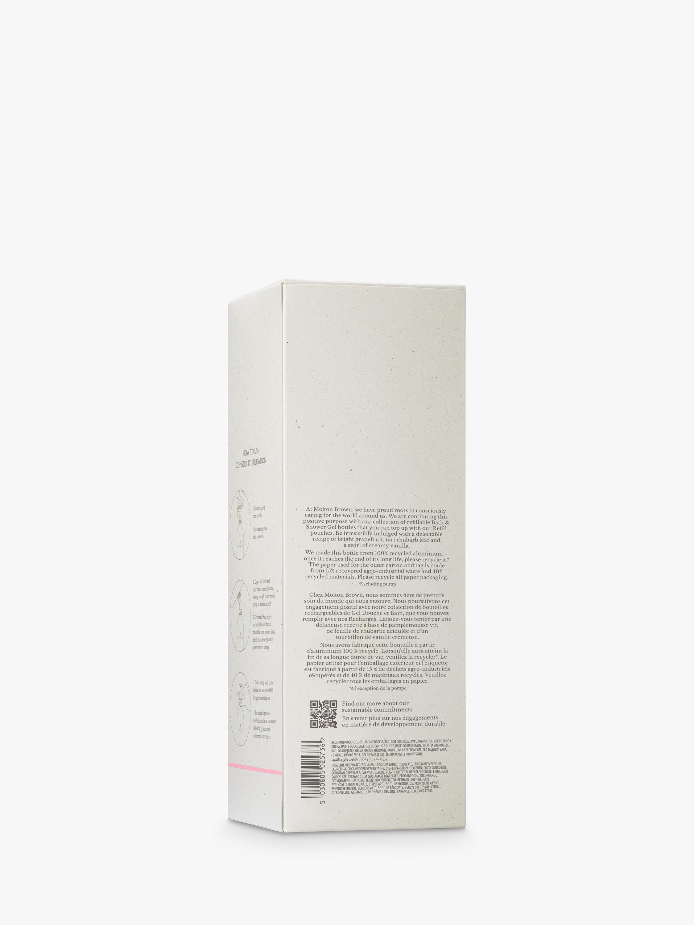 Molton Brown Rhubarb and Rose Bath and Shower Gel 400ml, imported from the UK