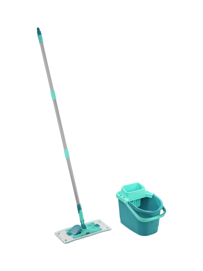 John Lewis Leifheit Power Mop & Bucket, Turquiose