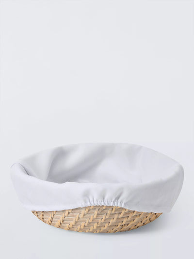 John Lewis John Lewis Woven Rattan Basket, White, 24cm- Buy online at McGrocer