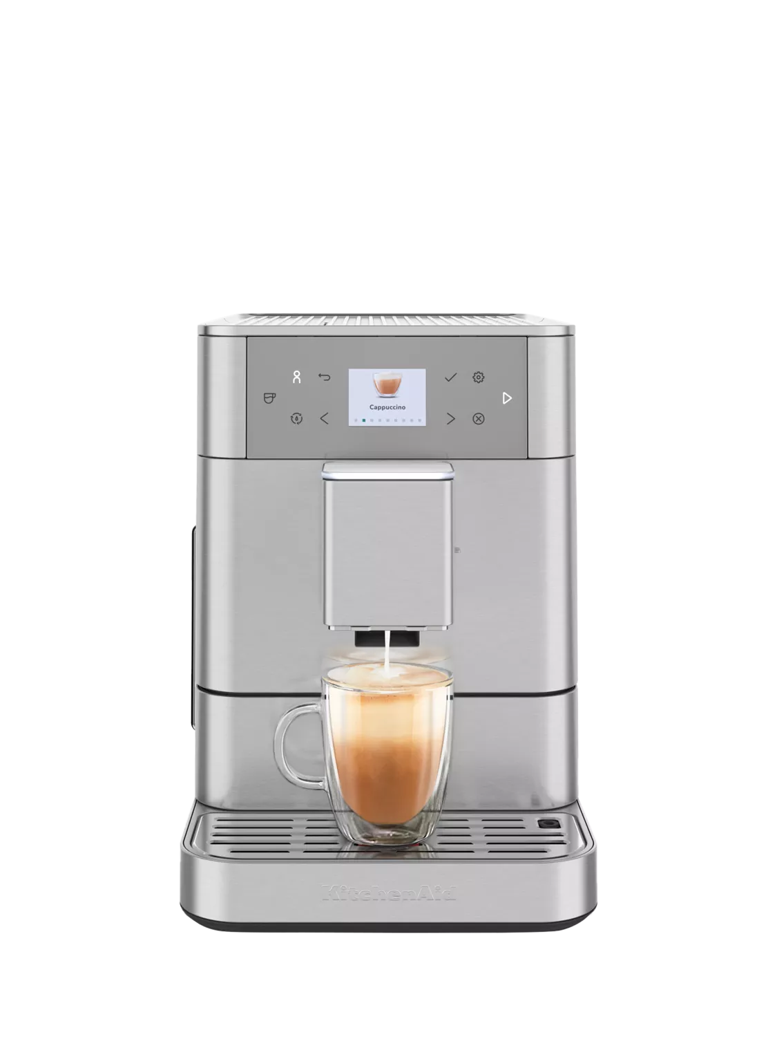KitchenAid fully automatic espresso coffee machine in stainless steel, UK version