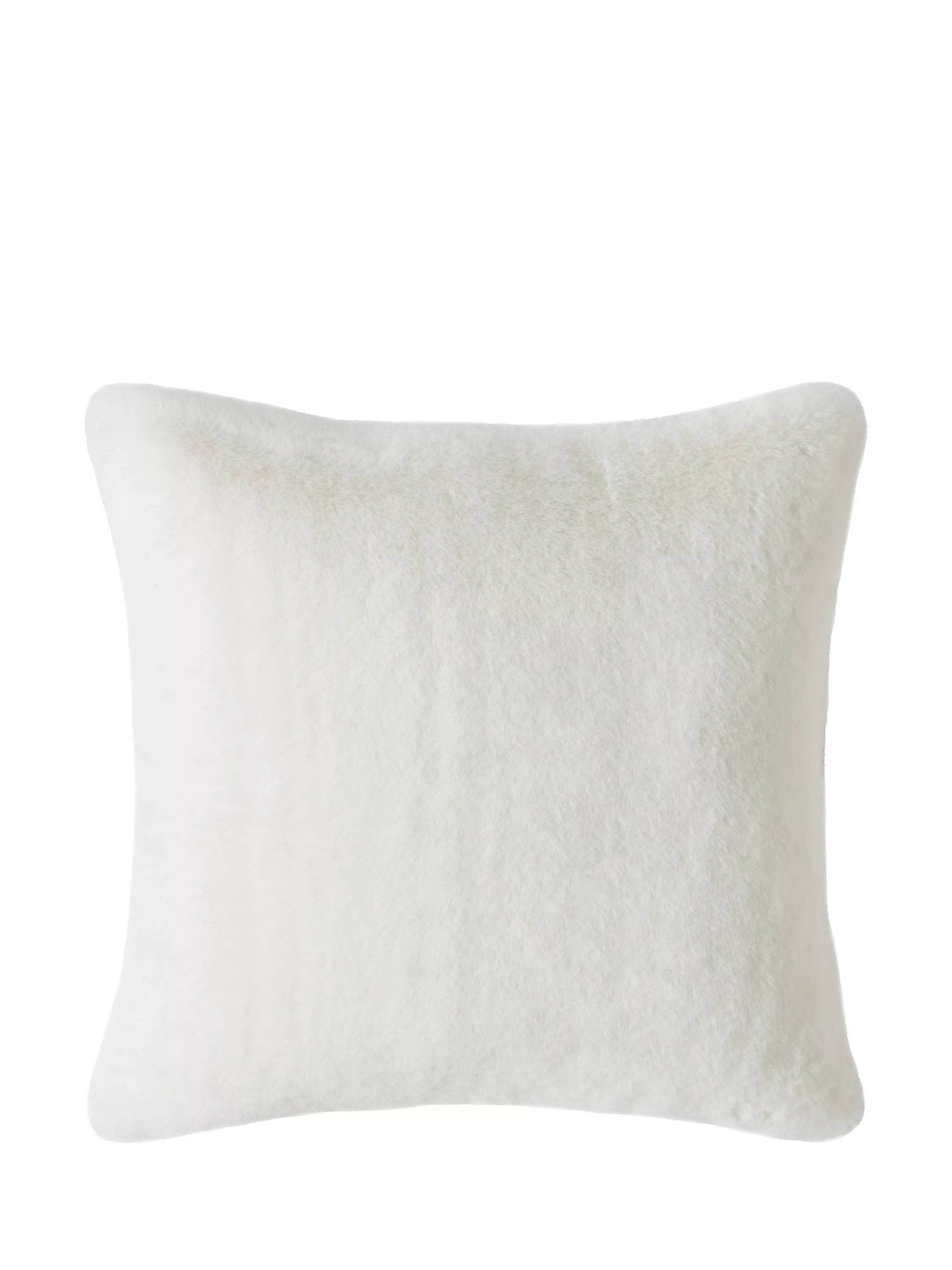 Laura Ashley faux fur cushion in Arctic White, UK version