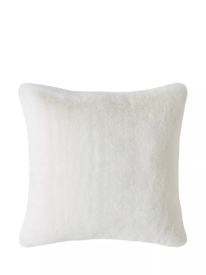 Laura Ashley faux fur cushion in Arctic White, UK version