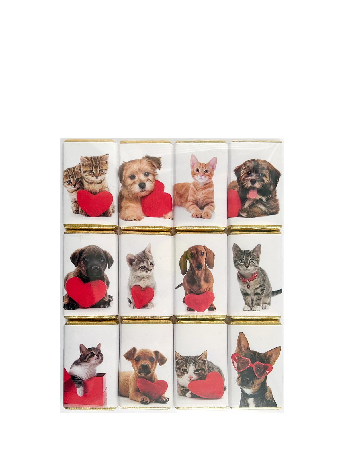 House of Dorchester Dog & Cat Valentine's Milk Chocolate Slims, Pack of 12, 120g