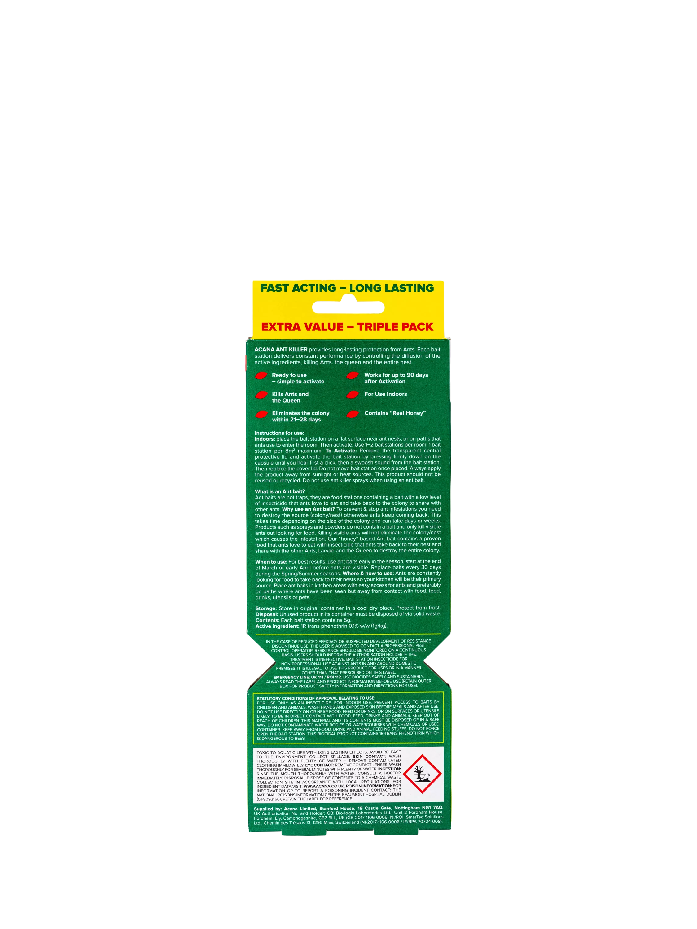 Acana ant killer bait stations pack of 3 - British product