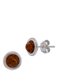 Be-Jewelled Baltic amber stud earrings in sterling silver (British brand)