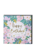 Belly Button Designs flowers birthday card with grey envelope - British product