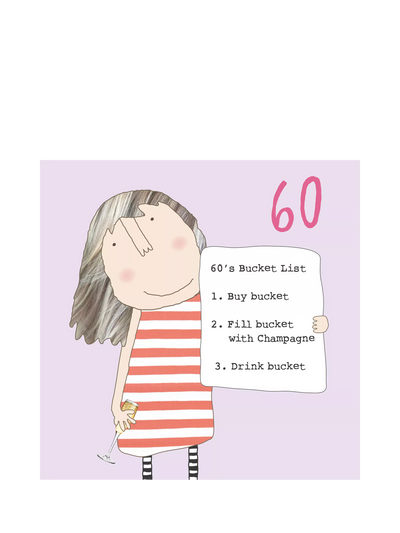John Lewis Rosie Made A Thing Bucket List 60th Birthday Greeting Card- Buy online at McGrocer