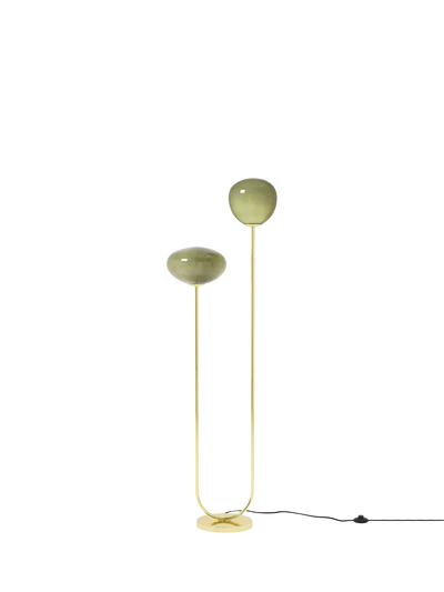 John Lewis MADE Adrienne Glass Shades Floor Lamp Green- Buy online at McGrocer