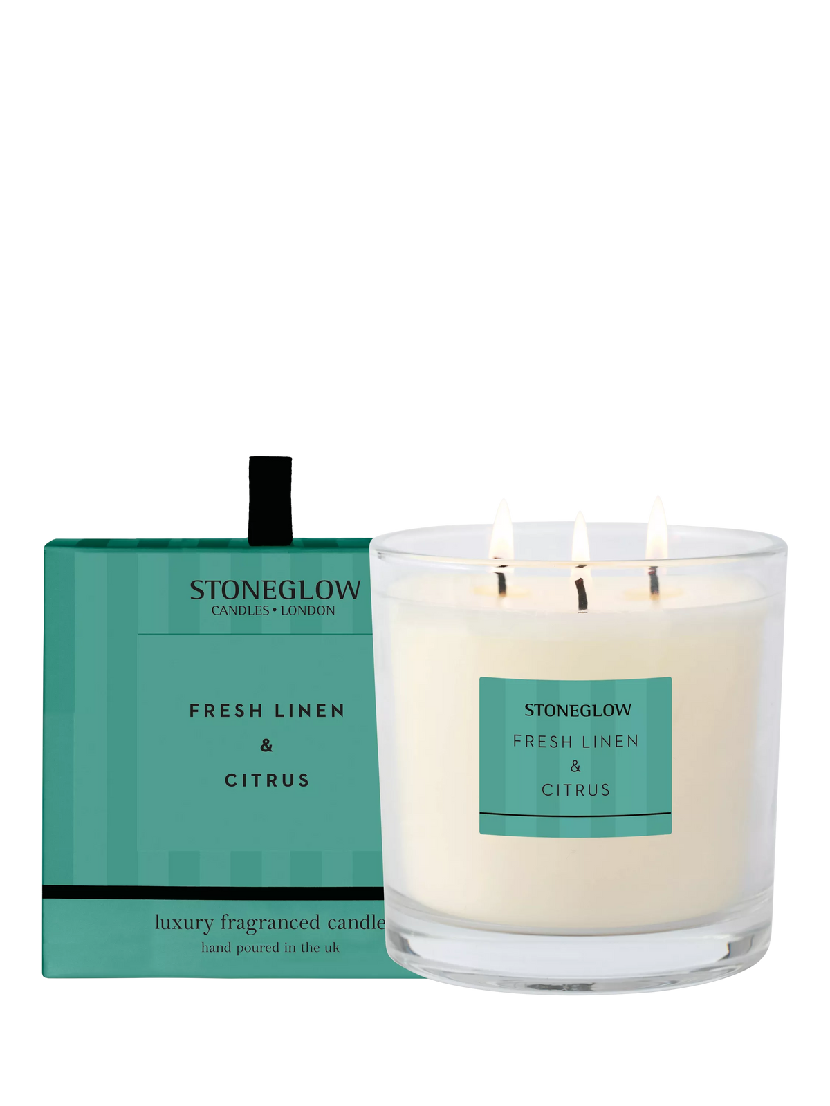 Stoneglow Linen & Citrus 3 wick scented candle 760g (British brand)