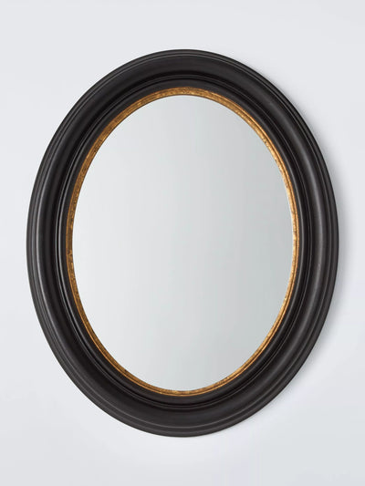 John Lewis John Lewis Georgian Oval Wood Frame Wall Mirror Black 50 x 40cm- Buy online at McGrocer