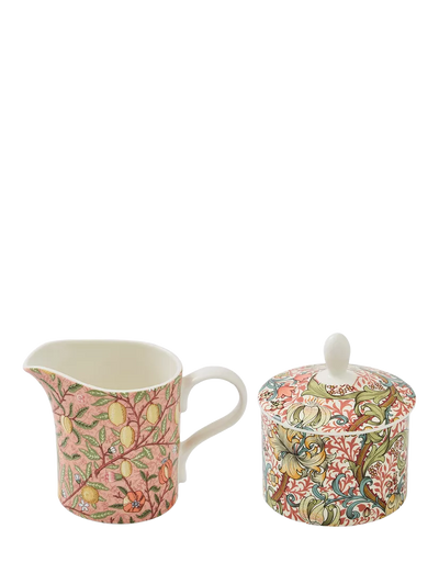 John Lewis Morris & Co. Spode Porcelain Sugar Pot and Milk Jug Set- Buy online at McGrocer