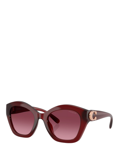 John Lewis Coach HC8421 Women's Irregular Sunglasses Dark Red/Red Gradient- Buy online at McGrocer