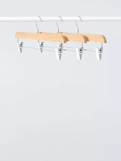 John Lewis John Lewis Bamboo Clip Hanger Set of 3- Buy online at McGrocer