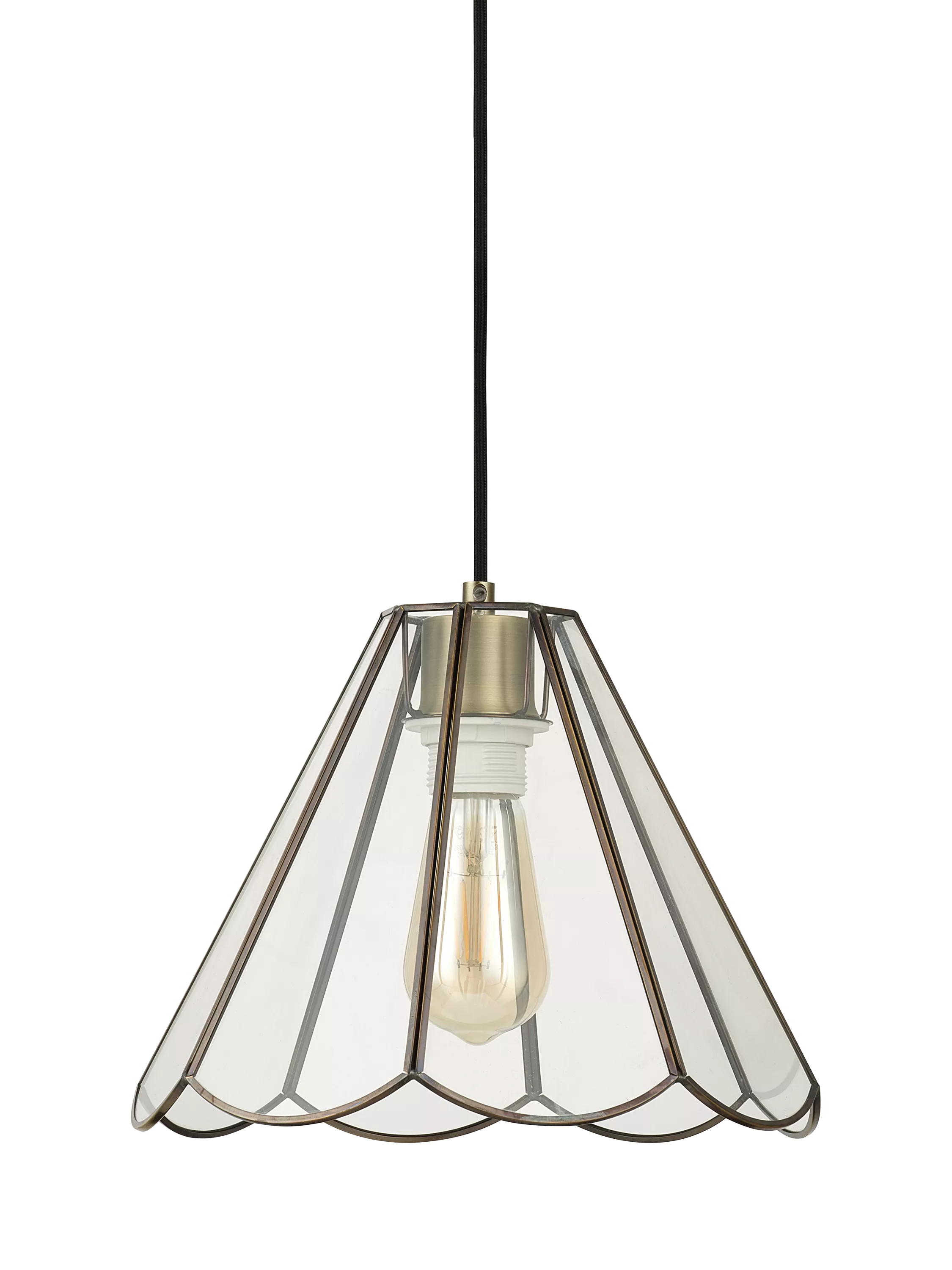 John Lewis scalloped pendant ceiling shade brass (British brand)