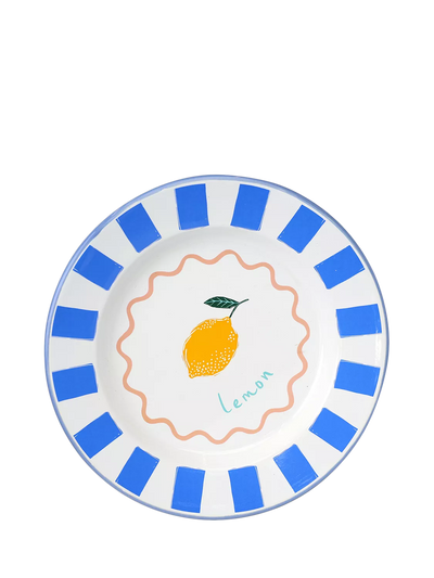 John Lewis Talking Tables Bon Appetit Lemon Enamel Dinner Plate, 25cm- Buy online at McGrocer