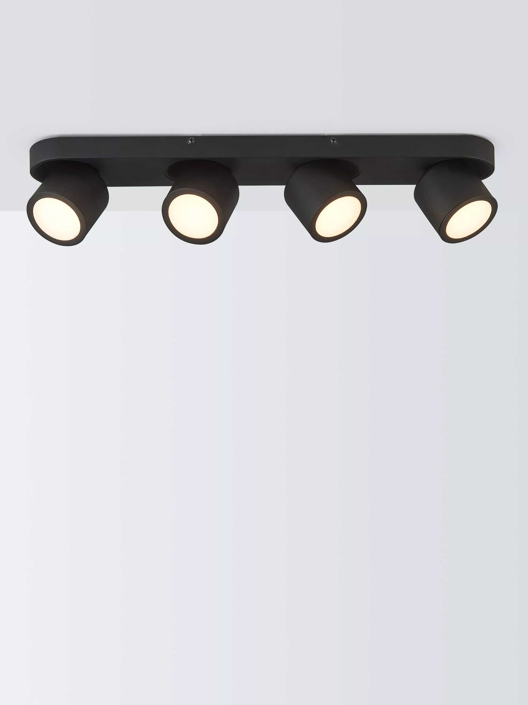 John Lewis Wilson 4 spotlight ceiling bar in black, UK version