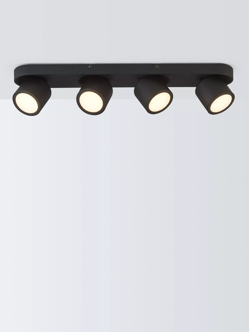 John Lewis Wilson 4 spotlight ceiling bar in black, UK version