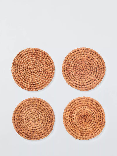 John Lewis John Lewis Rattan Coasters Set of 4 Natural- Buy online at McGrocer