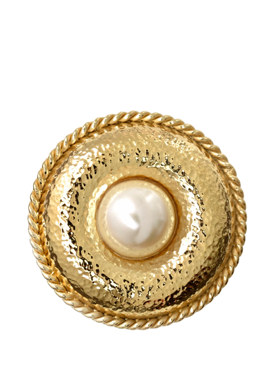 John Lewis Eclectica Refound Pearl Cabochon Brooch with Rope Detail, Circa 1980s- Buy online at McGrocer