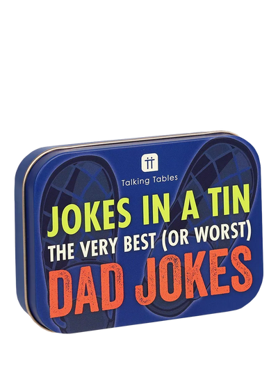 John Lewis Talking Tables Dad Jokes Tin (100 Cards)- Buy online at McGrocer