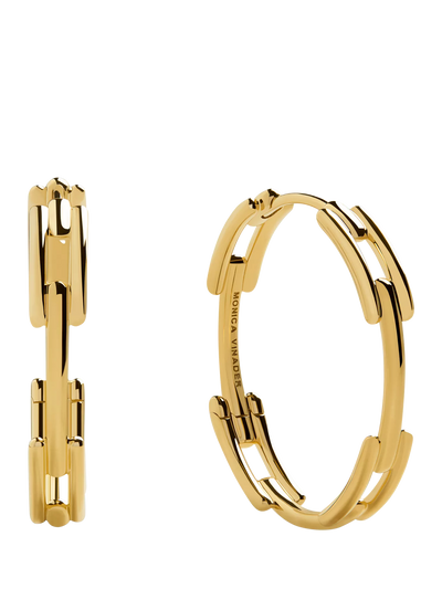 John Lewis Monica Vinader Signature Link Hoops Gold Earrings- Buy online at McGrocer